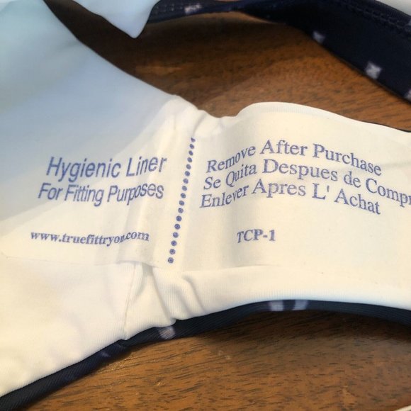 New Tavik Navy Blue Dotted Bikini Bottom - Size Large - Picture 10 of 10